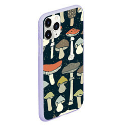 Чехол iPhone 11 Pro матовый Грибной лес, цвет: 3D-светло-сиреневый — фото 2