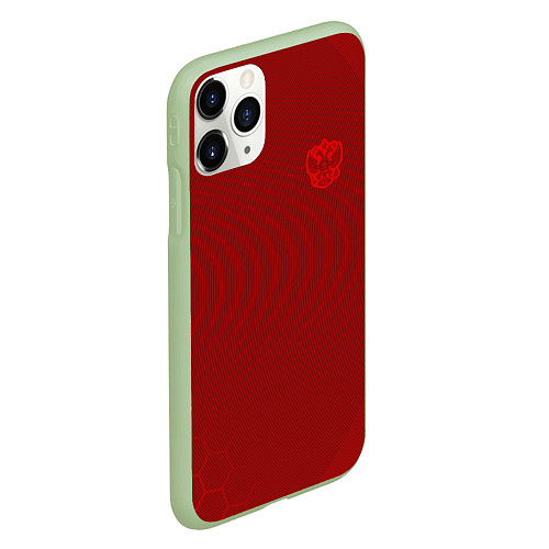 Чехол iPhone 11 Pro матовый Russia 2022 Red Mashine / 3D-Салатовый – фото 2