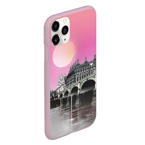Чехол iPhone 11 Pro матовый Закат в Великобритании / 3D-Розовый – фото 2