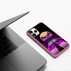 Чехол iPhone 11 Pro матовый Digital Race, цвет: 3D-малиновый — фото 2