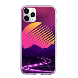 Чехол iPhone 11 Pro матовый Digital Sun, цвет: 3D-светло-сиреневый