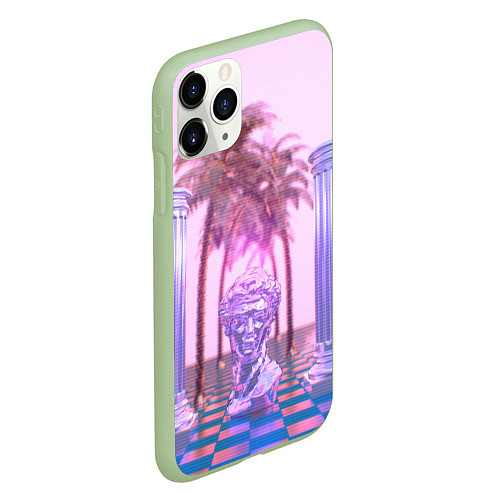 Чехол iPhone 11 Pro матовый Digital Miami / 3D-Салатовый – фото 2