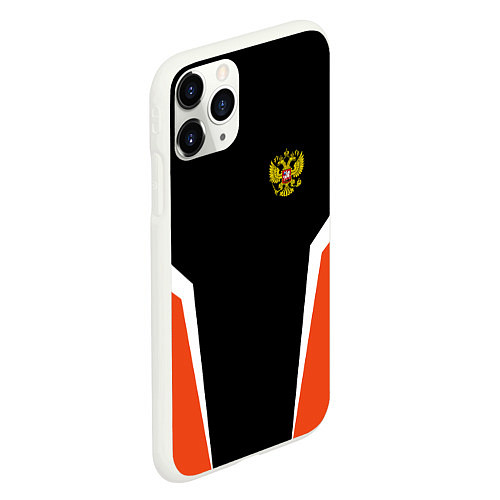 Чехол iPhone 11 Pro матовый Russia: Orange Sport / 3D-Белый – фото 2