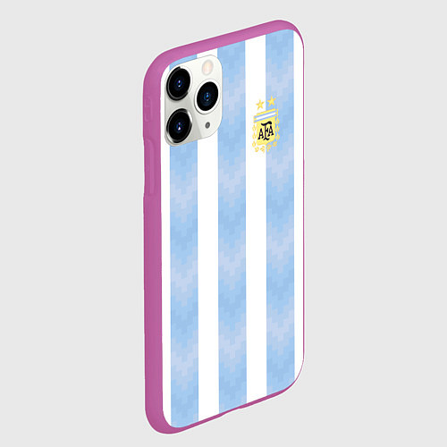 Чехол iPhone 11 Pro матовый Сборная Аргентины / 3D-Фиолетовый – фото 2