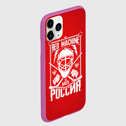 Чехол iPhone 11 Pro матовый Red machine is back / 3D-Фиолетовый – фото 2