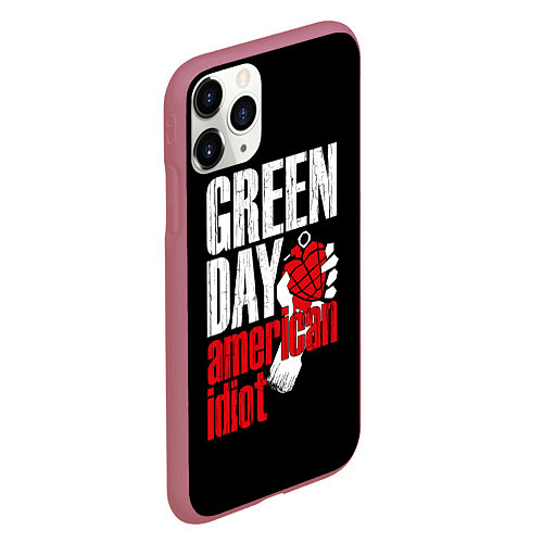 Чехол iPhone 11 Pro матовый Green Day: American Idiot / 3D-Малиновый – фото 2