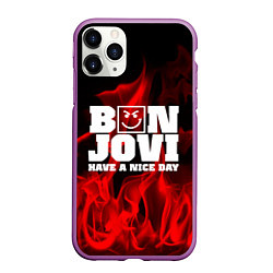 Чехол iPhone 11 Pro матовый Bon Jovi: Have a nice day, цвет: 3D-фиолетовый