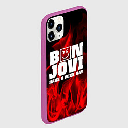 Чехол iPhone 11 Pro матовый Bon Jovi: Have a nice day, цвет: 3D-фиолетовый — фото 2