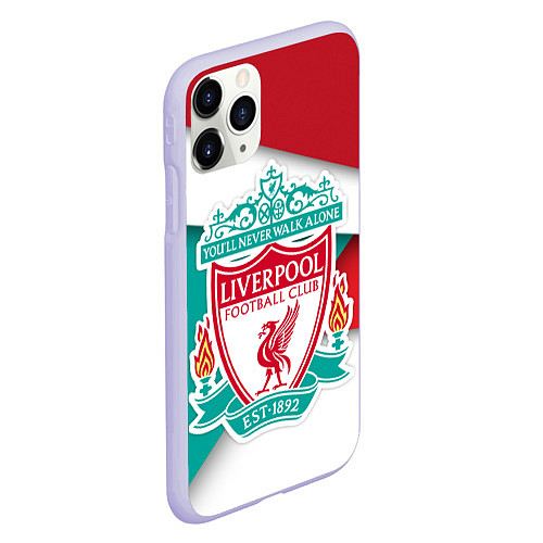 Чехол iPhone 11 Pro матовый FC Liverpool / 3D-Светло-сиреневый – фото 2