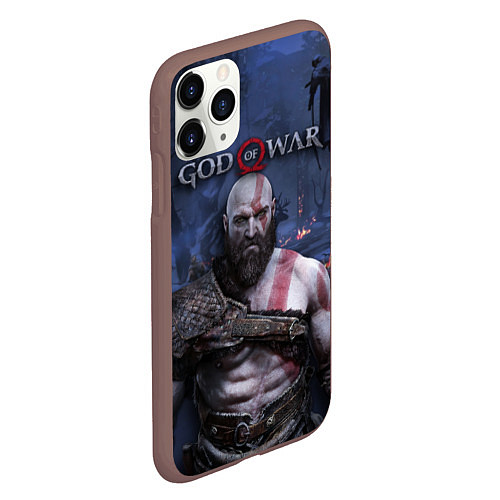 Чехол iPhone 11 Pro матовый God of War: Kratos / 3D-Коричневый – фото 2