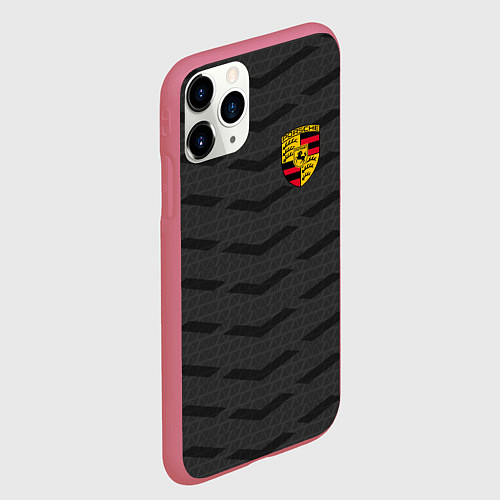 Чехол iPhone 11 Pro матовый Porsche: Grey Sport / 3D-Малиновый – фото 2