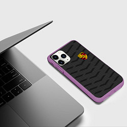 Чехол iPhone 11 Pro матовый Porsche: Grey Sport, цвет: 3D-фиолетовый — фото 2