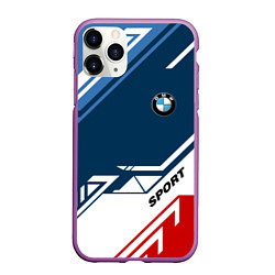 Чехол iPhone 11 Pro матовый BMW SPORT, цвет: 3D-фиолетовый