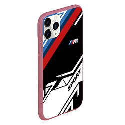 Чехол iPhone 11 Pro матовый BMW GEOMETRY SPORT БМВ M PERFORMANCE, цвет: 3D-малиновый — фото 2