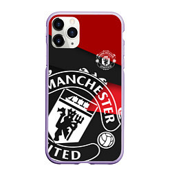 Чехол iPhone 11 Pro матовый FC Man United: Exclusive, цвет: 3D-светло-сиреневый