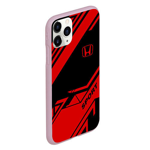 Чехол iPhone 11 Pro матовый Honda: Techno Sport / 3D-Розовый – фото 2