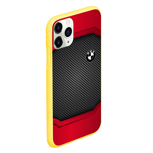 Чехол iPhone 11 Pro матовый BMW: Carbon Inside / 3D-Желтый – фото 2