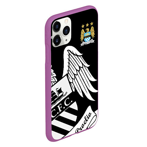 Чехол iPhone 11 Pro матовый FC Manchester City: Exclusive / 3D-Фиолетовый – фото 2