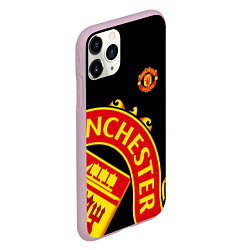 Чехол iPhone 11 Pro матовый FC Man United: Black Exclusive, цвет: 3D-розовый — фото 2