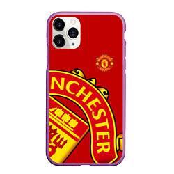 Чехол iPhone 11 Pro матовый FC Man United: Red Exclusive, цвет: 3D-фиолетовый