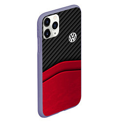 Чехол iPhone 11 Pro матовый Volkswagen: Red Carbon, цвет: 3D-серый — фото 2