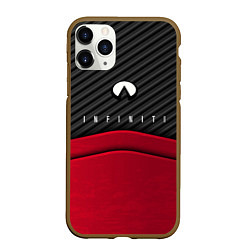 Чехол iPhone 11 Pro матовый Infiniti: Red Carbon, цвет: 3D-коричневый