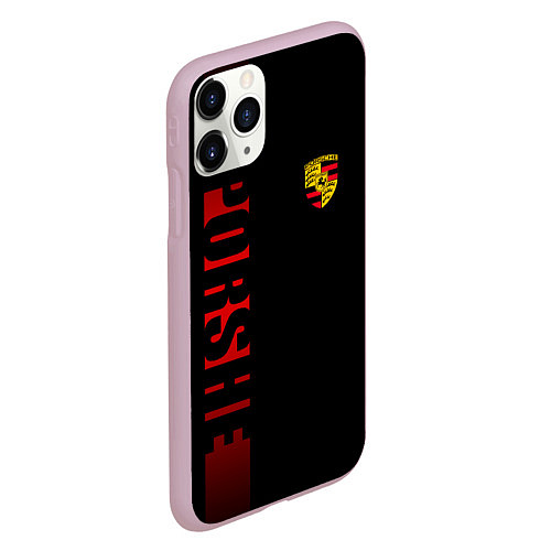 Чехол iPhone 11 Pro матовый Porsche: Red Line / 3D-Розовый – фото 2