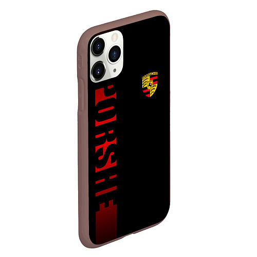 Чехол iPhone 11 Pro матовый Porsche: Red Line / 3D-Коричневый – фото 2