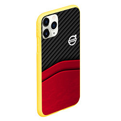 Чехол iPhone 11 Pro матовый Volvo: Red Carbon, цвет: 3D-желтый — фото 2