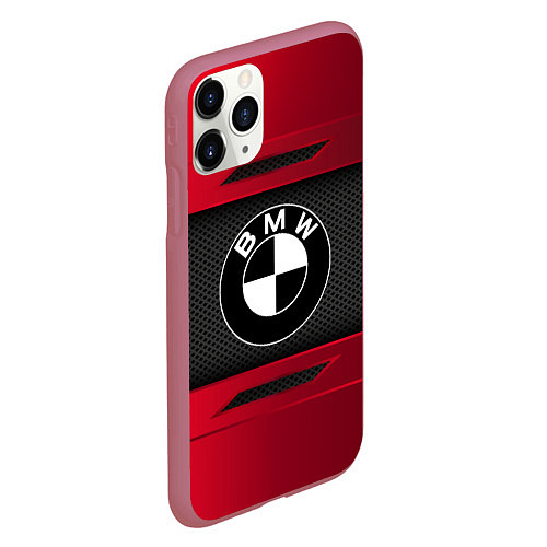 Чехол iPhone 11 Pro матовый BMW SPORT / 3D-Малиновый – фото 2