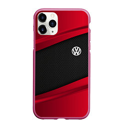 Чехол iPhone 11 Pro матовый Volkswagen: Red Sport, цвет: 3D-малиновый