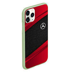 Чехол iPhone 11 Pro матовый Mercedes Benz: Red Sport, цвет: 3D-салатовый — фото 2