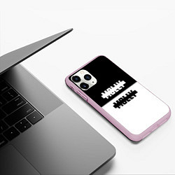 Чехол iPhone 11 Pro матовый Molly: Black & White, цвет: 3D-розовый — фото 2