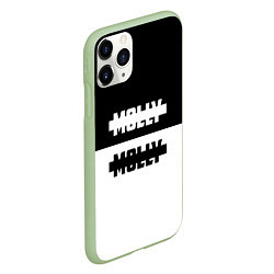 Чехол iPhone 11 Pro матовый Molly: Black & White, цвет: 3D-салатовый — фото 2