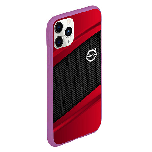 Чехол iPhone 11 Pro матовый Volvo: Red Sport / 3D-Фиолетовый – фото 2