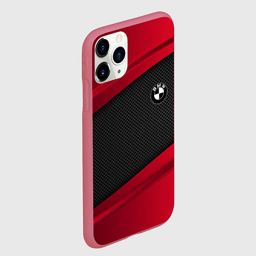 Чехол iPhone 11 Pro матовый BMW Sport / 3D-Малиновый – фото 2