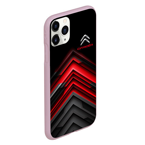 Чехол iPhone 11 Pro матовый Citroen: Red sport / 3D-Розовый – фото 2