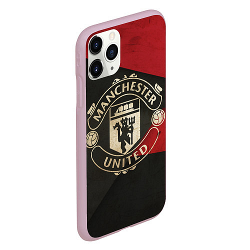 Чехол iPhone 11 Pro матовый FC Man United: Old Style / 3D-Розовый – фото 2