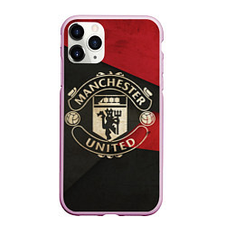 Чехол iPhone 11 Pro матовый FC Man United: Old Style, цвет: 3D-розовый