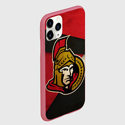 Чехол iPhone 11 Pro матовый HC Ottawa Senators: Old Style, цвет: 3D-малиновый — фото 2