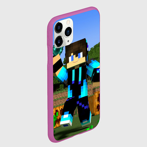 Чехол iPhone 11 Pro матовый Бросок Жемчуга Края / 3D-Фиолетовый – фото 2