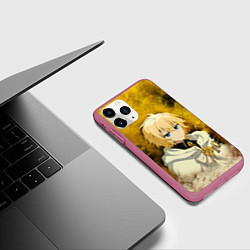 Чехол iPhone 11 Pro матовый Mikaela Hyakuya, цвет: 3D-малиновый — фото 2