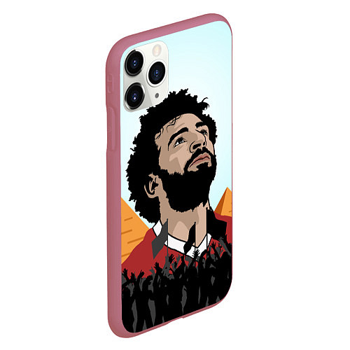 Чехол iPhone 11 Pro матовый Salah: Egypt King / 3D-Малиновый – фото 2