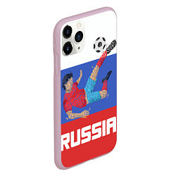 Чехол iPhone 11 Pro матовый Russia Footballer, цвет: 3D-розовый — фото 2