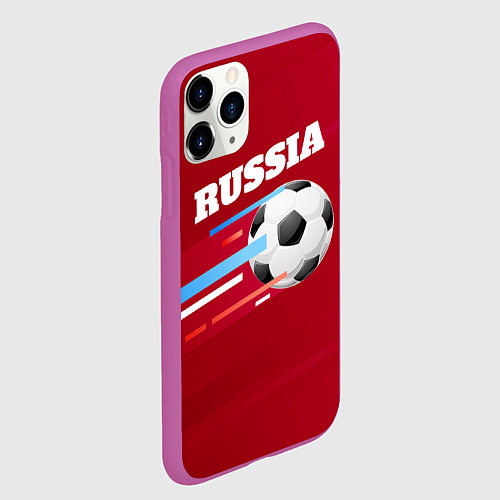 Чехол iPhone 11 Pro матовый Russia Football / 3D-Фиолетовый – фото 2