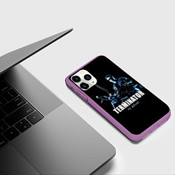 Чехол iPhone 11 Pro матовый Terminator: Is alive, цвет: 3D-фиолетовый — фото 2