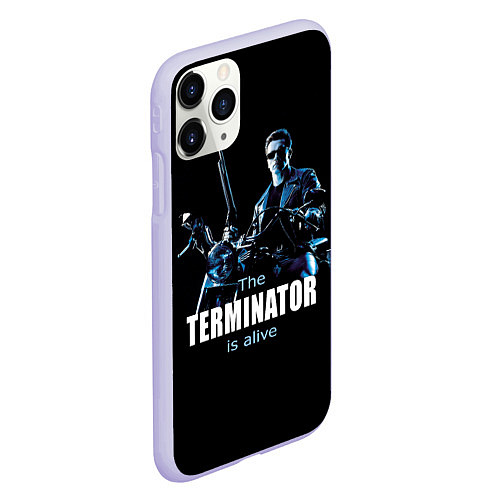 Чехол iPhone 11 Pro матовый Terminator: Is alive / 3D-Светло-сиреневый – фото 2