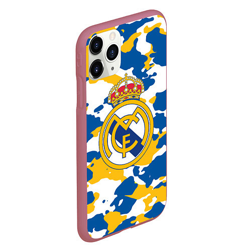 Чехол iPhone 11 Pro матовый Real Madrid: Camo / 3D-Малиновый – фото 2