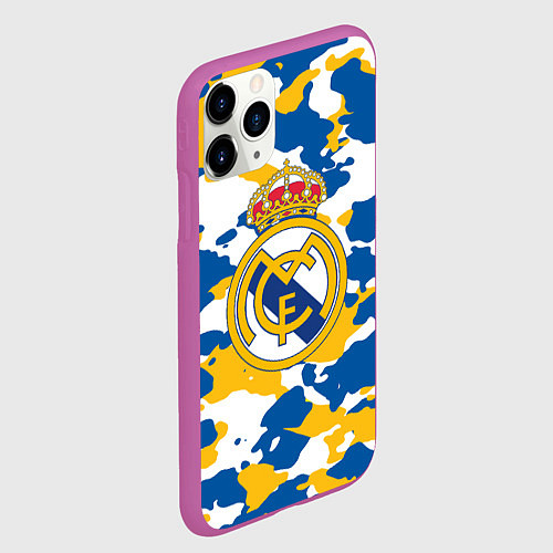 Чехол iPhone 11 Pro матовый Real Madrid: Camo / 3D-Фиолетовый – фото 2