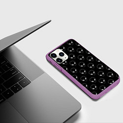 Чехол iPhone 11 Pro матовый Watch Aliens, цвет: 3D-фиолетовый — фото 2